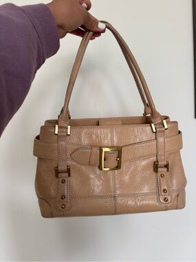 Vintage Y2K Maxx New York Tan Leather Buckle Bag